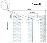 Стена В - схема раскладки плитки