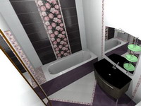 Фото ванной комнаты: декор «Dec Sevres» в сочетание с мозаикой
