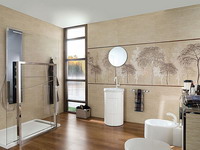 Интерьер ванной комнаты с применением панно «Decorados» в светло-коричневом цвете