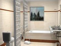 Интерьер ванной комнаты с плиткой	«Millennium Concept»